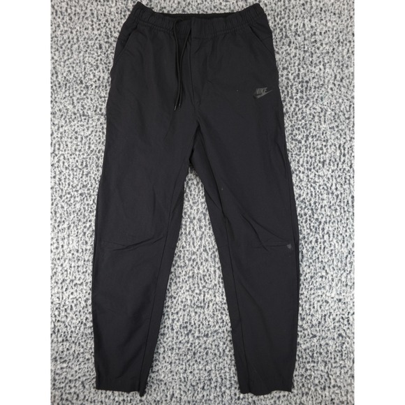 Nike Sportswear Woven Track Pants Mens Small Black Tapered Joggers Drawstring